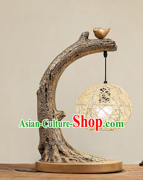 China Traditional Home Decorations Handmade Table Lamp Spring Festival Desk Lantern Rattan Light