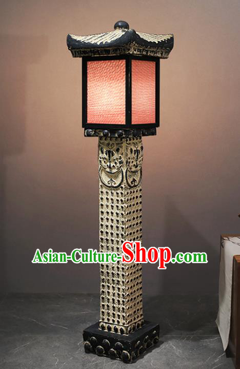 China Flax Lampshade Floor Lamp Traditional Home Decorations Handmade Outdoor Stone Lantern