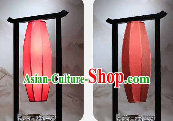 China Handmade Red Cloth Lampshade Floor Lamp Palace Lantern Traditional Home Decorations Standard Lamp