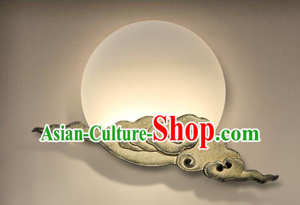 China Handmade Carving Stone Cloud Wall Lantern Traditional Home Decoration Light Corridor Lamp