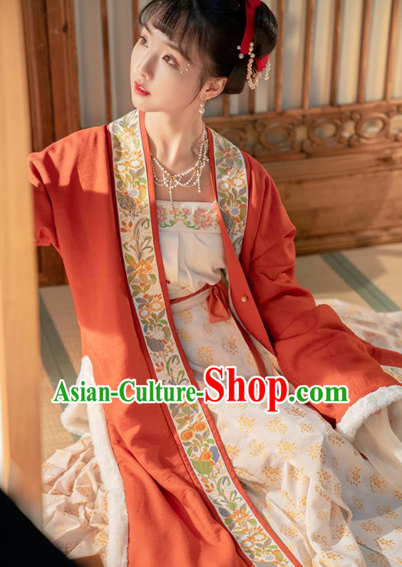 Traditional China Song Dynasty Princess Zhao Huirou Hanfu Clothing Ancient Court Lady Embroidered Costumes Full Set