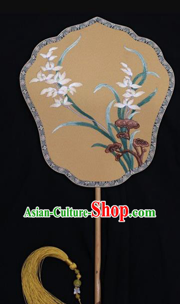 Chinese Traditional Palace Fan Suzhou Embroidery Fans Double Side Embroidered Silk Fan Handmade Fans