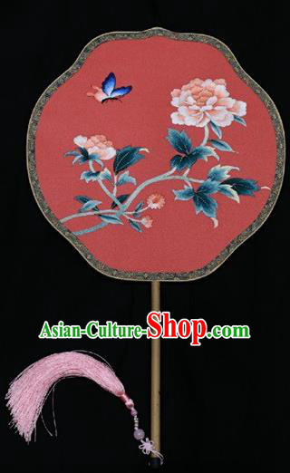 China Traditional Wedding Fan Double Side Embroidered Fan Silk Fans Suzhou Embroidery Palace Fan