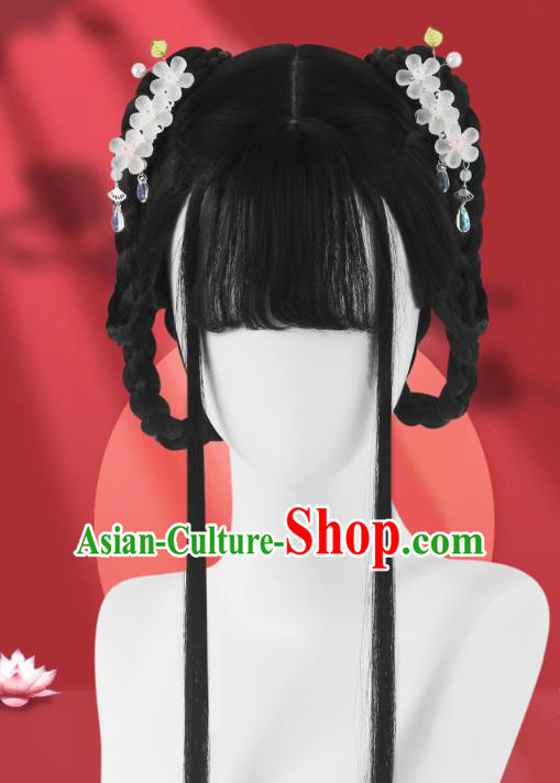 Chinese Jin Dynasty Princess Bangs Wigs Quality Wigs China Best Chignon Wig Ancient Palace Lady Wig Sheath