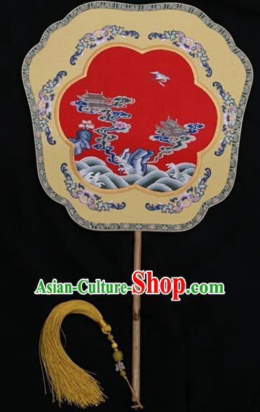 China Ancient Bride Fan Suzhou Embroidery Double Side Fan Palace Fan Classical Dance Silk Fans