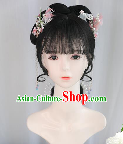 Chinese Song Dynasty Princess Bangs Wigs Best Quality Wigs China Cosplay Wig Chignon Ancient Royal Infanta Wig Sheath