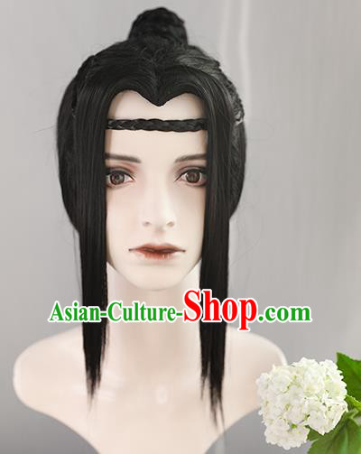 Best Chinese Drama Ancient Swordsman Wig Sheath China Quality Front Lace Wigs Cosplay Ming Dynasty Knight Wig