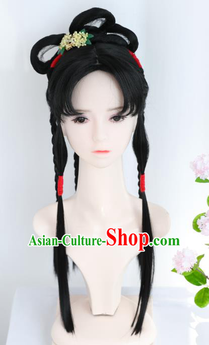 Chinese Ming Dynasty Noble Lady Wigs Best Quality Wigs China Cosplay Wig Chignon Ancient Female Wig Sheath