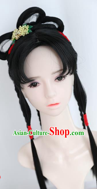 Chinese Ming Dynasty Noble Lady Wigs Best Quality Wigs China Cosplay Wig Chignon Ancient Female Wig Sheath