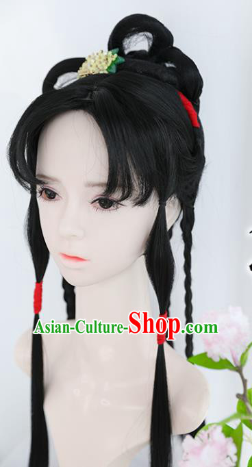 Chinese Ming Dynasty Noble Lady Wigs Best Quality Wigs China Cosplay Wig Chignon Ancient Female Wig Sheath