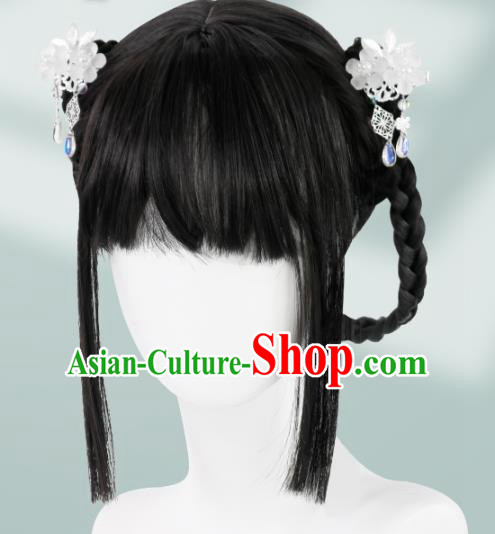 Chinese Song Dynasty Noble Lady Bangs Wigs Quality Wigs China Best Chignon Wig Ancient Young Girl Wig Sheath and Hair Sticks