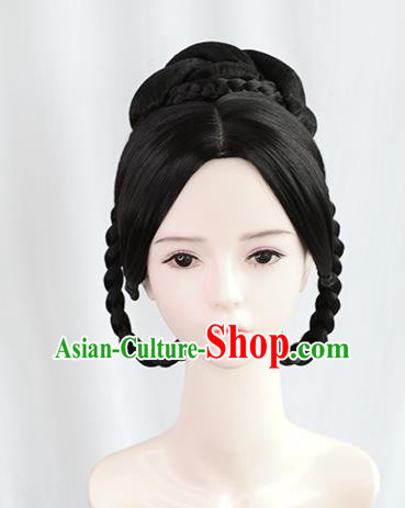 Chinese Song Dynasty Court Woman Wigs Best Quality Wigs China Cosplay Wig Chignon Ancient Princess Wig Sheath