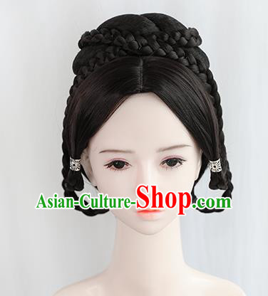 Chinese Song Dynasty Imperial Consort Wigs Best Quality Wigs China Cosplay Wig Chignon Ancient Palace Lady Wig Sheath