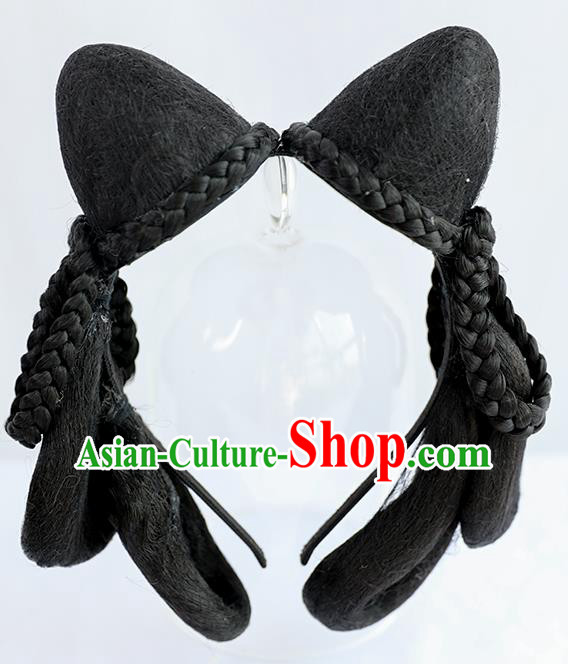 Chinese Song Dynasty Court Maid Wig Hairpiece Quality Wig Sheath China Ancient Cosplay Palace Lady Wigs Chignon Hair Clasp