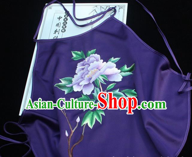 Chinese Female Sexy Underwear Suzhou Embroidery Clothing Embroidered Purple Silk Bellyband