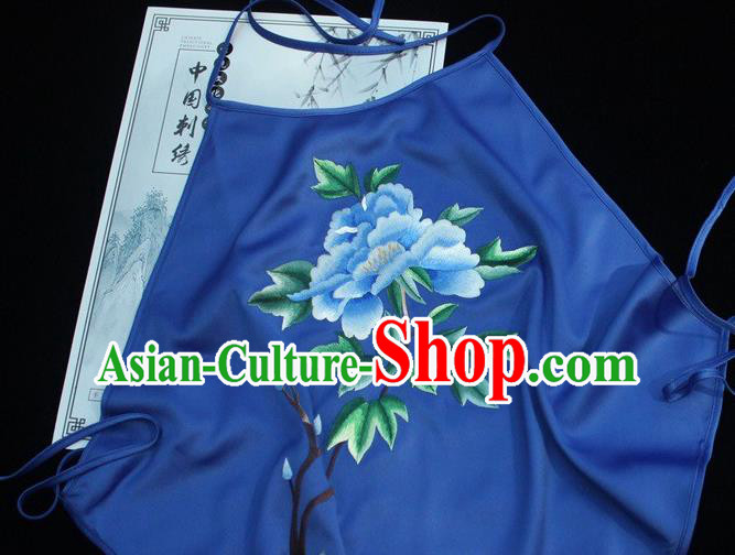 Royalblue Silk Bellyband Chinese Suzhou Embroidery Clothing Female Embroidered Sexy Underwear Stomachers