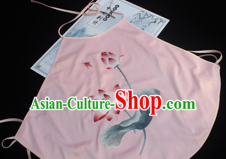 Chinese Suzhou Embroidery Lotus Clothing Pink Silk Bellyband Female Underwear Embroidered Sexy Stomachers