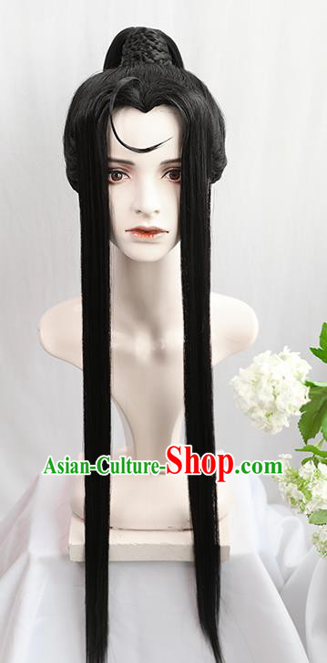 Best Chinese Drama Cosplay Swordsman Wen Ning Wig Sheath China Quality Front Lace Wigs Ancient Young Hero Wig