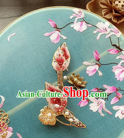 China Classical Cheongsam Accessories Traditional Embroidered Lotus Brooch