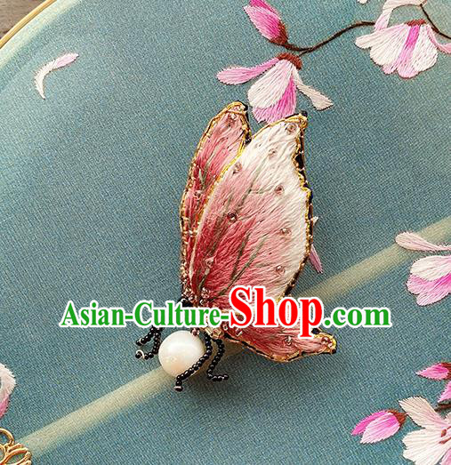 China Traditional Embroidered Butterfly Brooch Classical Cheongsam Accessories