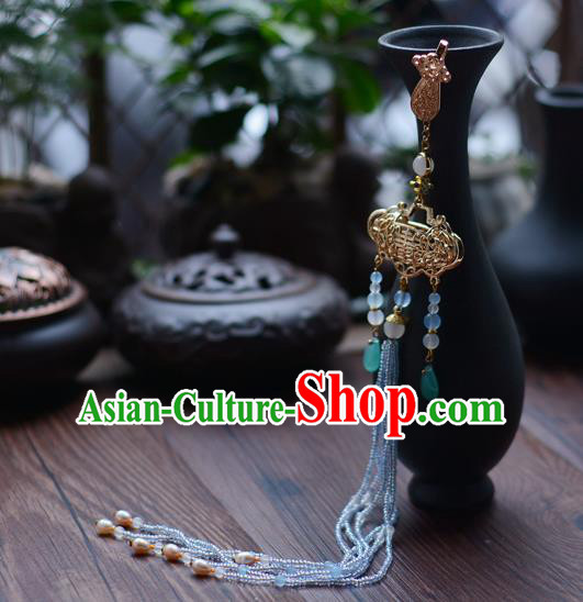 China Cheongsam Beads Tassel Pendant Handmade Brooch National Women Accessories