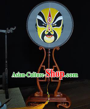 China Handmade Beijing Opera Round Fan Silk Fan Suzhou Embroidery Facial Makeup Fans