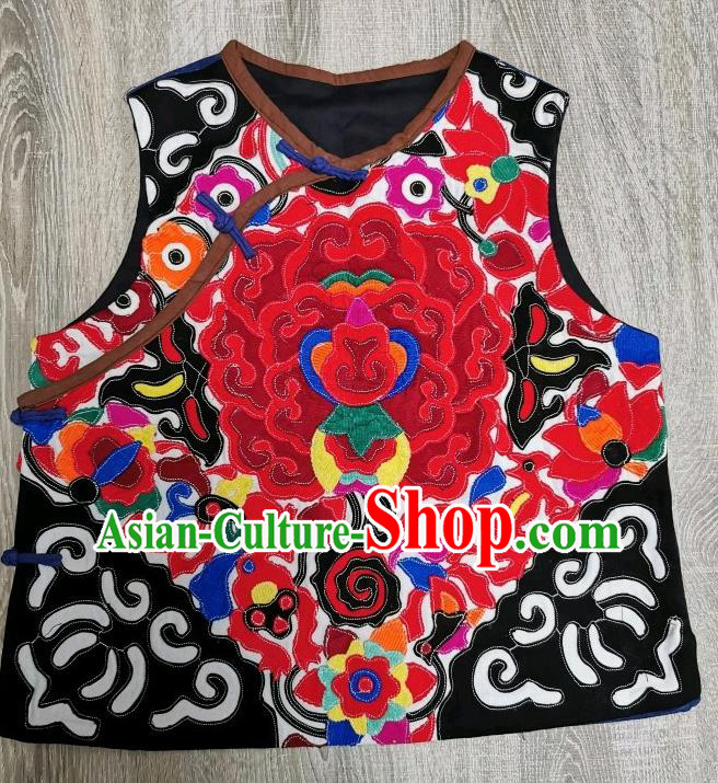 Top Grade China Traditional Upper Outer Garment Waistcoat Tang Suit Embroidered Vest