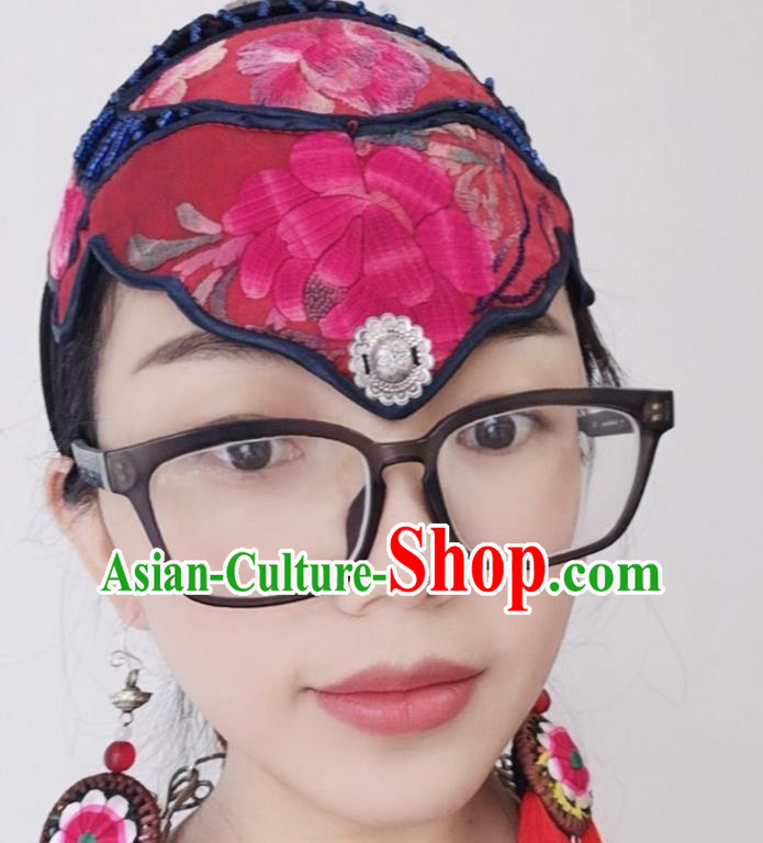 Handmade China Miao Ethnic Women Cap Traditional Hair Accessories Embroidered Hat National Headwear