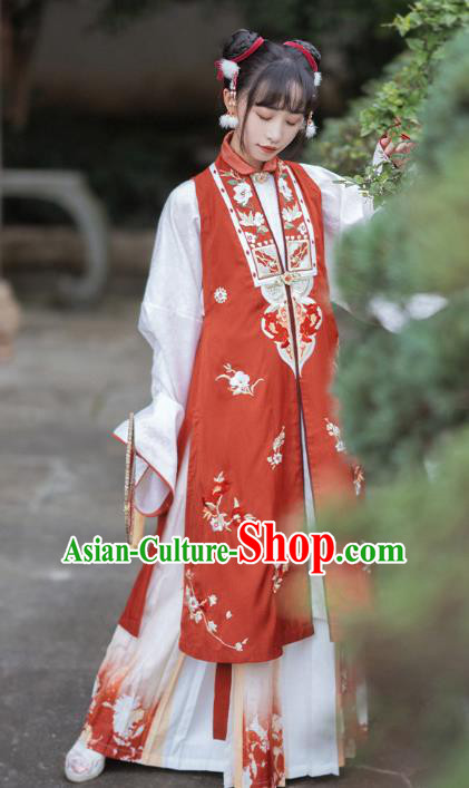 Ancient China Young Beauty Costumes Traditional Ming Dynasty Courtesan Du Liniang Hanfu Dress Apparels