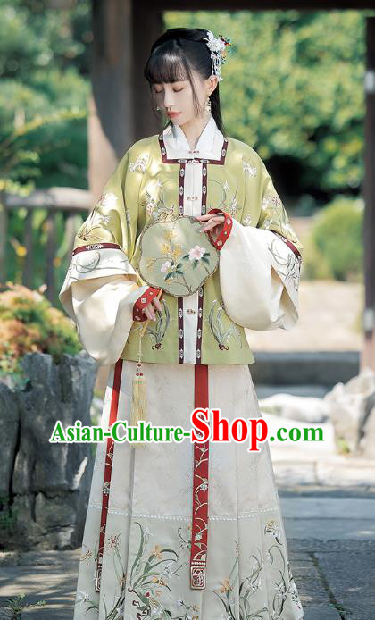 China Ancient Palace Infanta Costumes Traditional Ming Dynasty Court Princess Embroidered Clothing Complete Set