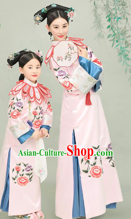 Ancient Chinese Qing Dynasty Court Costumes Manchu Palace Princess Queen Clothing and Headpieces for Women for Girls