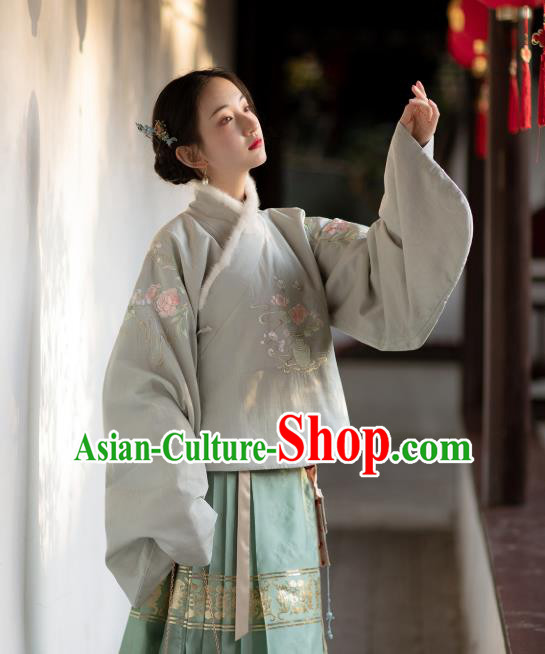 China Tang Suit Cotton Padded Jacket Traditional Upper Outer Garment Ming Dynasty Clothing for Women