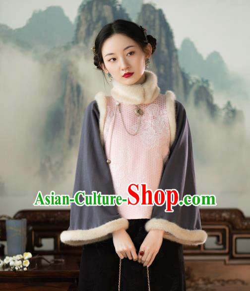 Chinese Tang Suit Embroidered Jacket Republic of China Clothing Traditional Upper Outer Garment Coat for Women