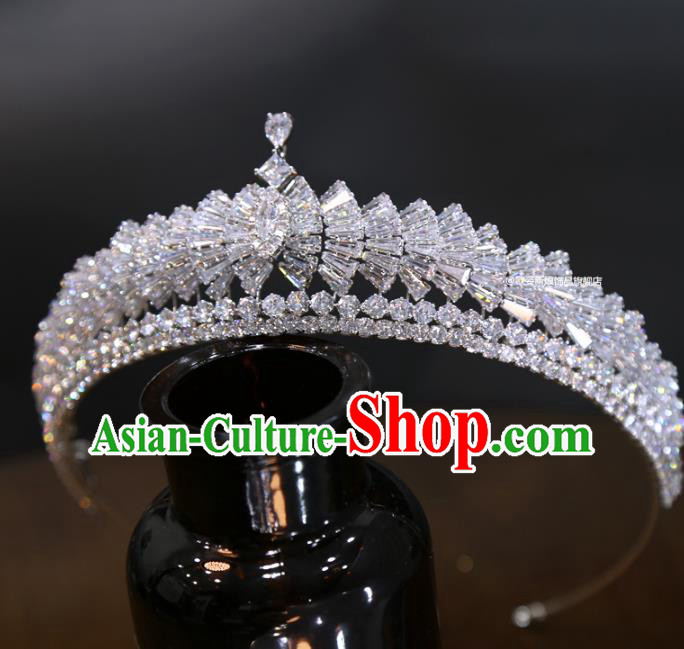 Top Grade Handmade Wedding Zircon Royal Crown Europe Princess Hair Jewelry Accessories