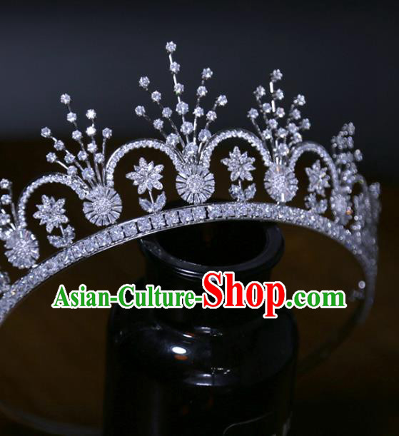 Top Grade Zircon Accessories Europe Princess Wedding Hair Jewelry Handmade Royal Crown