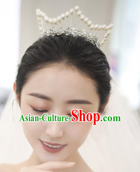 Top Grade Bride Accessories Europe Princess Handmade Royal Crown Wedding Hair Jewelry