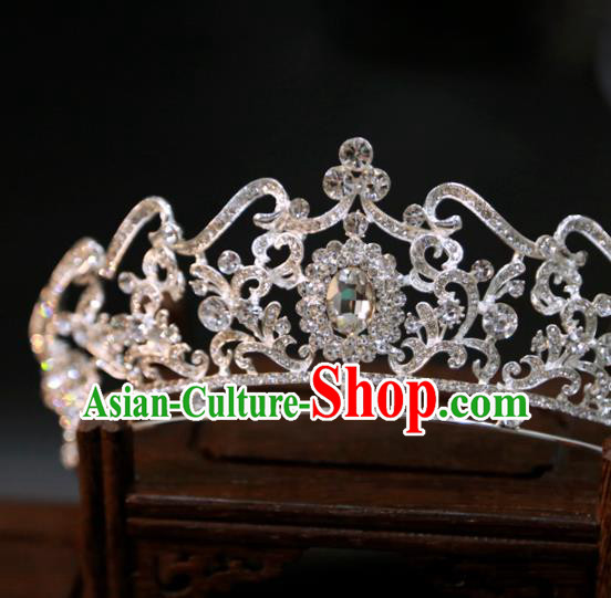 Europe Wedding Zircon Royal Crown Princess Hair Jewelry Handmade Bride Hair Accessories