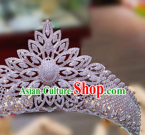 Top Europe Princess Zircon Royal Crown Wedding Bride Hair Accessories Baroque Hair Jewelry