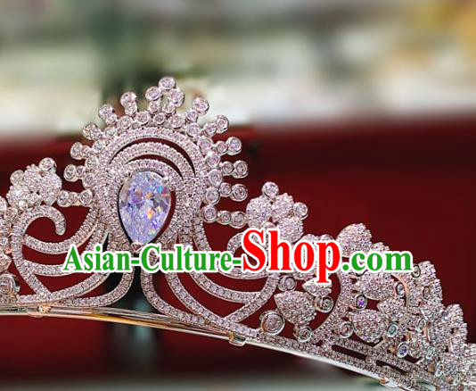 Top Europe Wedding Bride Hair Accessories Baroque Hair Jewelry Princess Zircon Royal Crown
