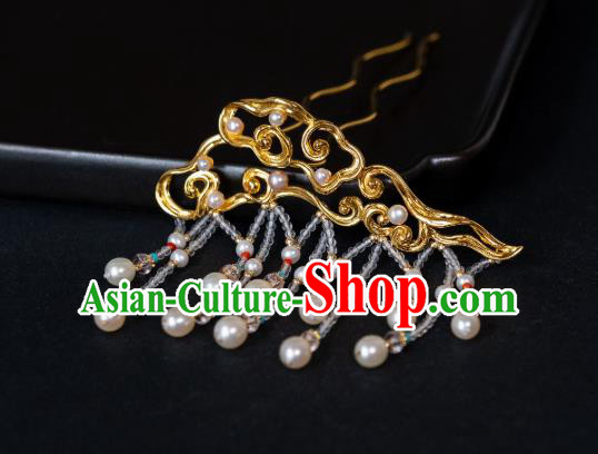 China Ancient Song Dynasty Empress Tassel Hair Sticks Hair Accessories Palace Lady Gilding Hairpins