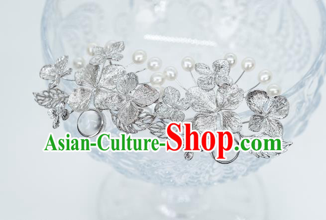 China Song Dynasty Empress Hair Sticks Ancient Palace Lady Silver Hydrangea Hairpins Hair Accessories