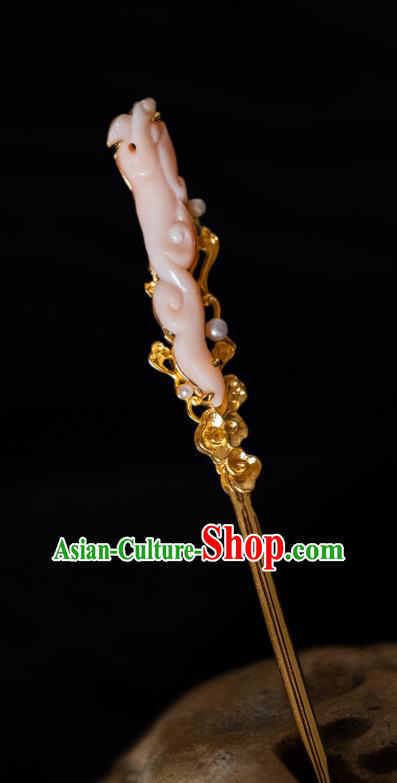 China Ming Dynasty Dragon Pattern Hair Stick Ancient Gilding Hairpins Empress Hair Accessories