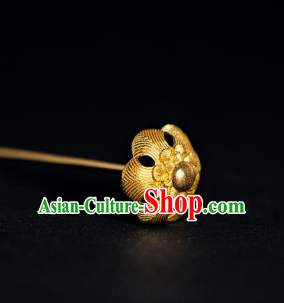 China Traditional Ming Dynasty Palace Hair Stick Ancient Court Empress Hair Accessories Gilding Hairpins