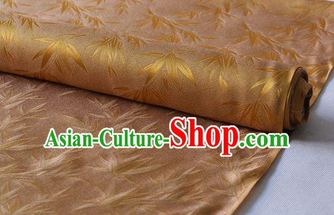 Asian Chinese Traditional Bamboo Pattern Design Ginger Silk Drapery Mulberry Silk Fabric Hanfu Cloth