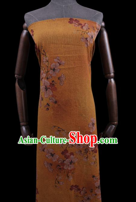 Chinese Classical Silk Drapery Asian Flowers Butterfly Pattern Design Silk Traditional Cheongsam Cloth Fabric