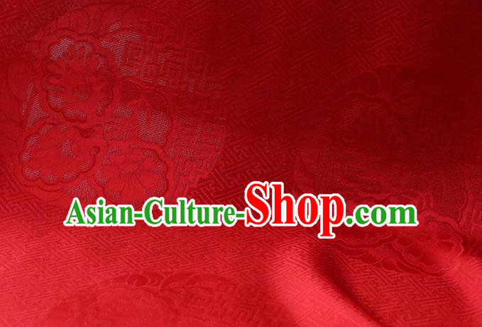 Chinese Classical Royal Pattern Red Silk Drapery Traditional Cheongsam Cloth Fabric