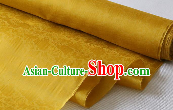 Chinese Ginger Silk Drapery Damask Traditional Hanfu Dress Classical Phoenix Peony Pattern Organza Fabric Jacquard Cloth