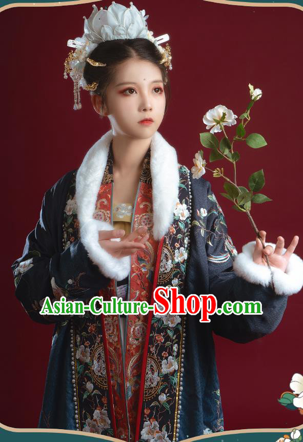 China Ancient Imperial Consort Embroidered Hanfu Clothing Traditional Song Dynasty Court Empress Historical Costumes