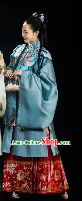 China Ancient Palace Lady Hanfu Dress Traditional Ming Dynasty Noble Female Brocade Clothing Full Set