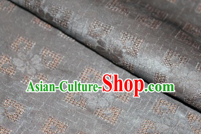 Chinese Classical Hollowed Pattern Silk Drapery Traditional Cheongsam Fabric Grey Gambiered Guangdong Gauze